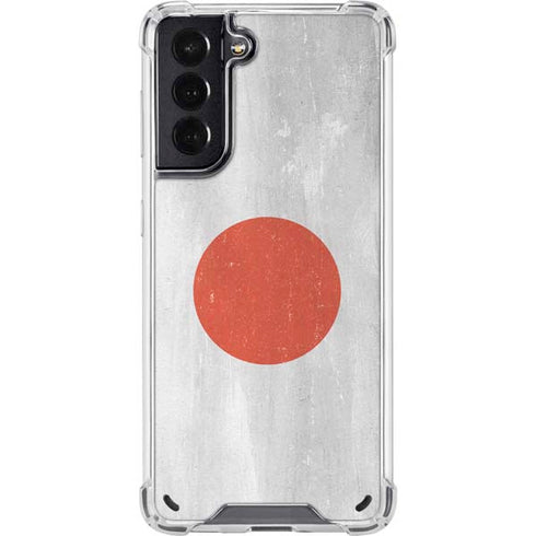Japanese Flag Distressed Galaxy S21 5G Clear Case